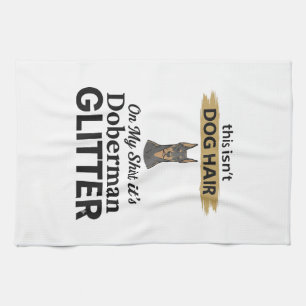 Doberman Glitter Funny Dog Lover Vintage Design_1 Tea Towel
