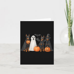 Doberman Halloween Costume Fun Doberman Halloween Card
