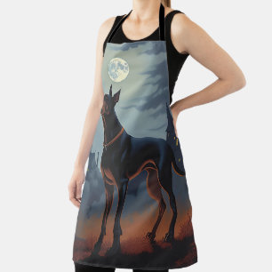 Doberman Halloween Scary Apron