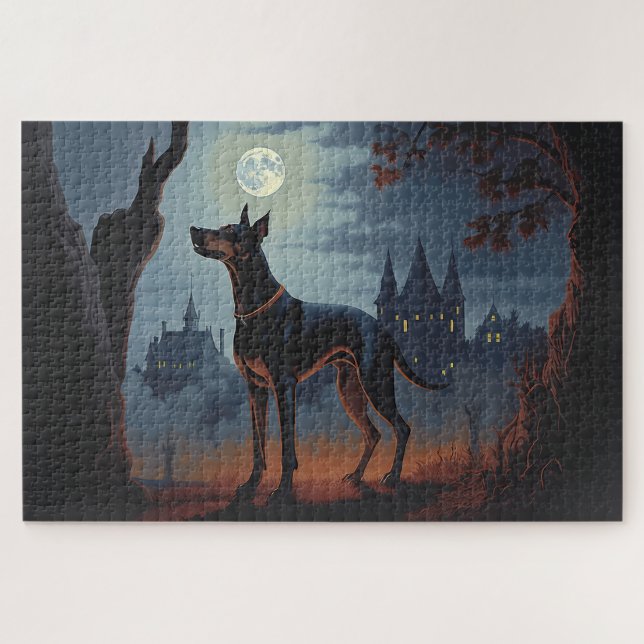 Doberman Halloween Scary Jigsaw Puzzle (Horizontal)