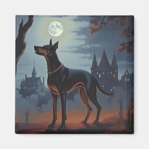 Doberman Halloween Scary Magnet