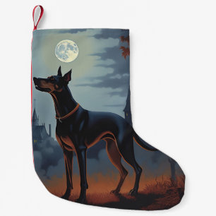 Doberman Halloween Scary Small Christmas Stocking