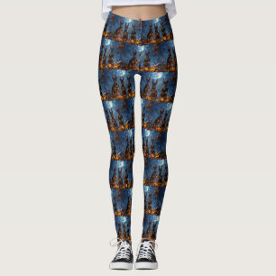 Doberman Halloween Spooky Leggings