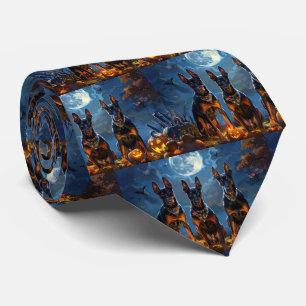 Doberman Halloween Spooky Tie