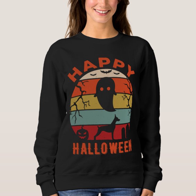 Doberman Happy Halloween Sweatshirt (Front)