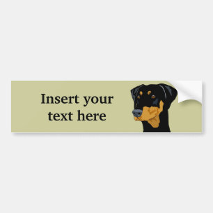 Doberman Head, Black, Uncropped Bumper Sticker