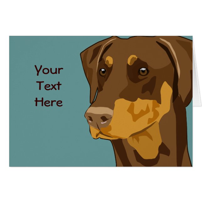 Doberman Head, Red, Uncropped (Front Horizontal)