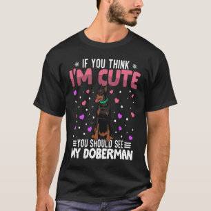 Doberman Heart Valentine's Day Animal For Womens K T-Shirt