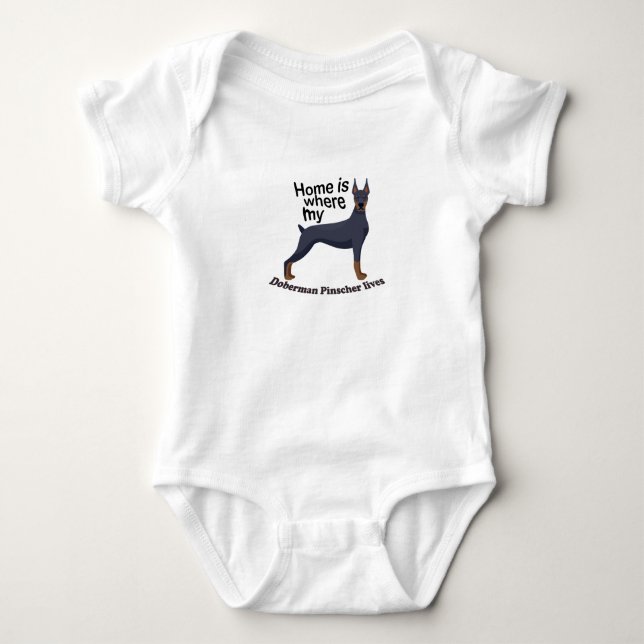 Doberman Home Baby Bodysuit (Front)