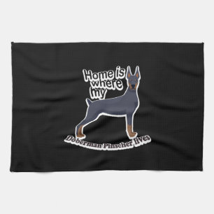 Doberman Home Tea Towel