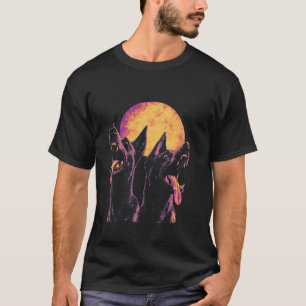 Doberman Howling At Moon T-Shirt