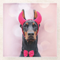 Doberman in Devil Costume
