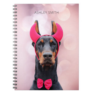 Doberman in Devil Costume Notebook