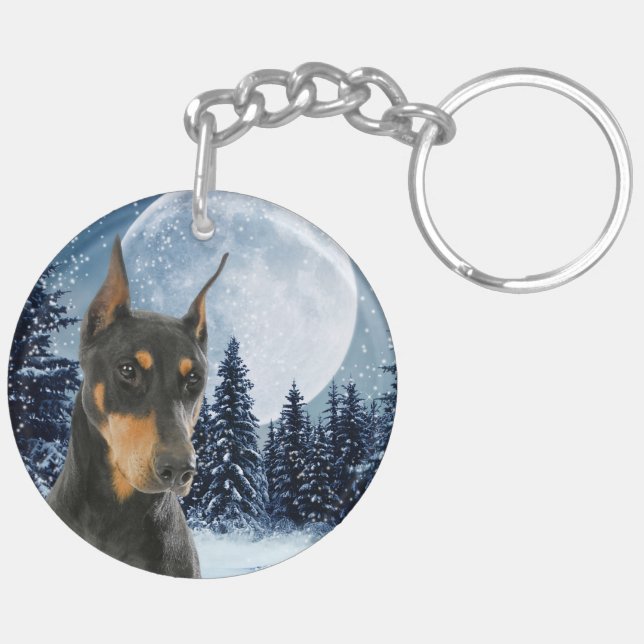 Doberman Keychain (Back Right)