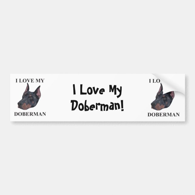Doberman Love Bumper Sticker (Front)