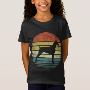 Doberman Lover Owner Gifts Retro Sunset Dog Silhou T-Shirt