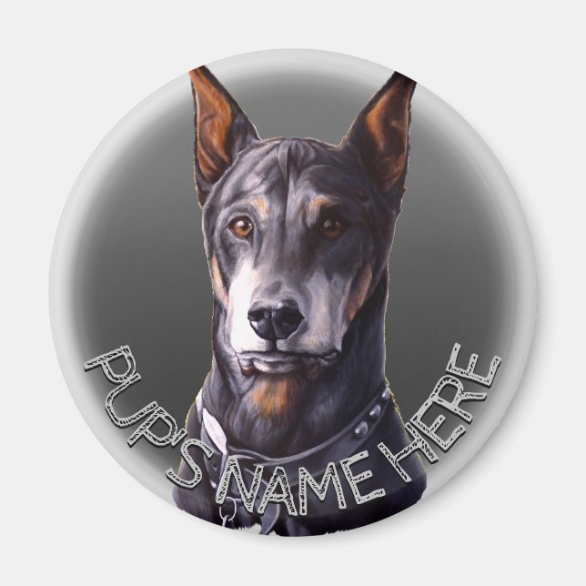 Doberman Magnets Personalised Dog Fridge Magnet (Front)