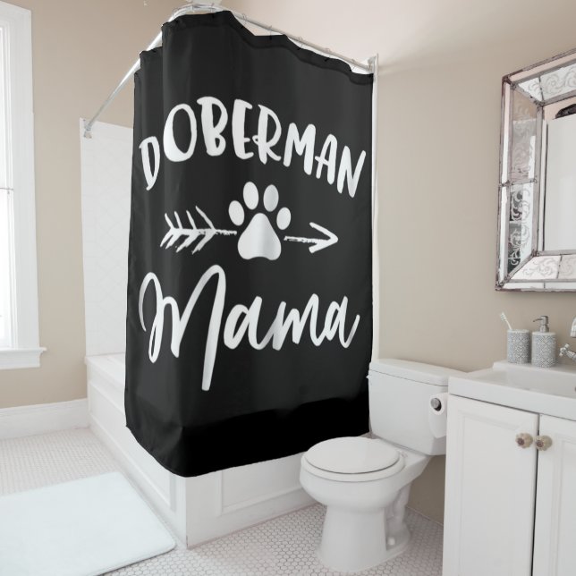 Doberman Mama | Cute Doberman Lovers Gift Shower Curtain (In Situ)