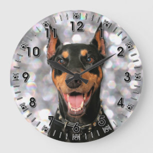 Doberman - Megyan Large Clock