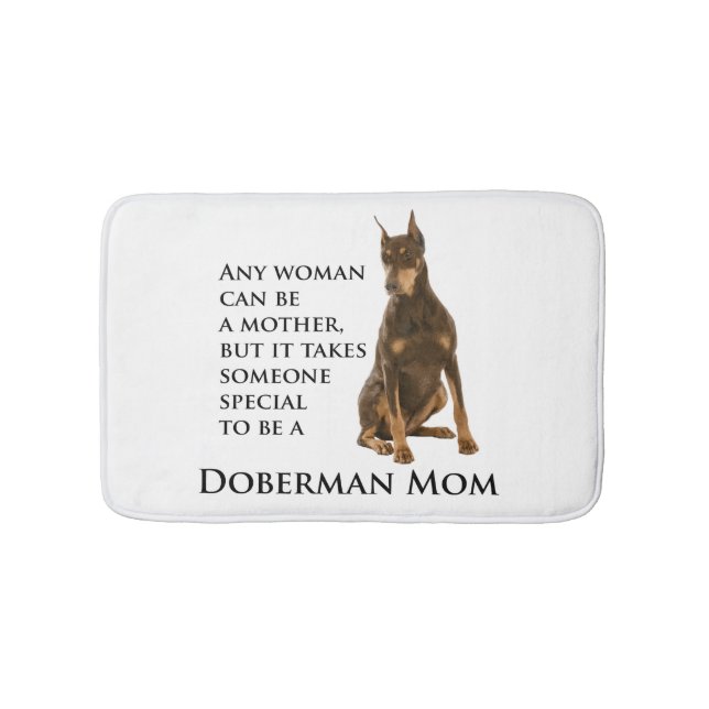 Doberman Mum Bath Mat (Front)