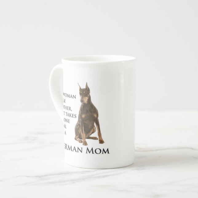 Doberman Mum Bone China Mug (Front Left)