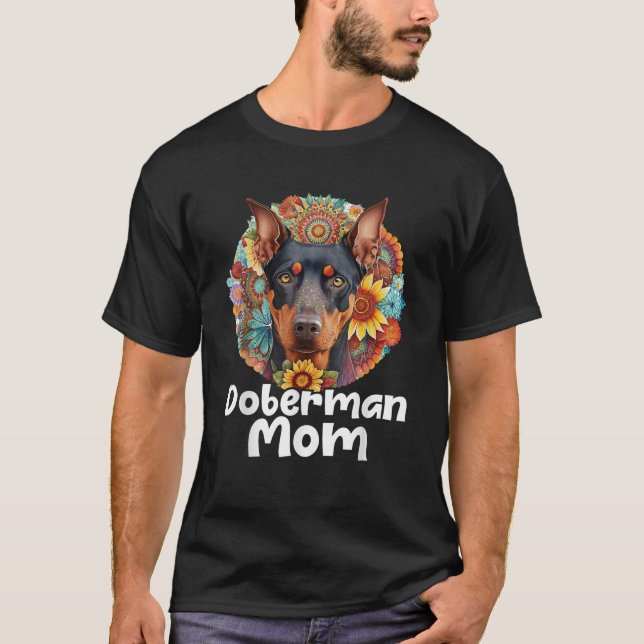 Doberman Mum Mother s Day Dog Lover Canine Pet Tra T-Shirt (Front)