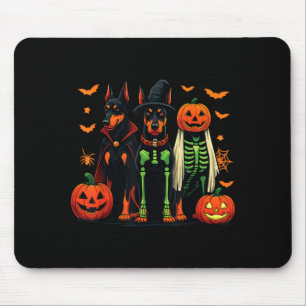 Doberman Mummy Ghost Witch Funny Dog Costume Mouse Mat