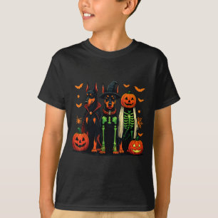 Doberman Mummy Ghost Witch Funny Dog Costume T-Shirt