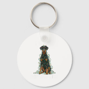 Doberman Nscher Christmas I'm Fine Everything Is F Key Ring