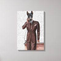 Doberman on Phone