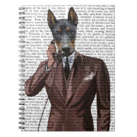 Doberman on Phone