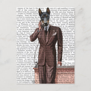 Doberman on Phone Postcard