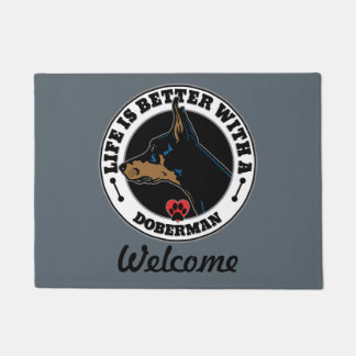 Doberman Personalised Life Is Better Doormat
