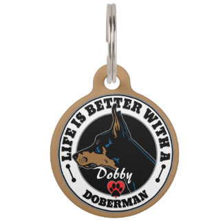 Doberman Personalised Life Is Better Pet Tag