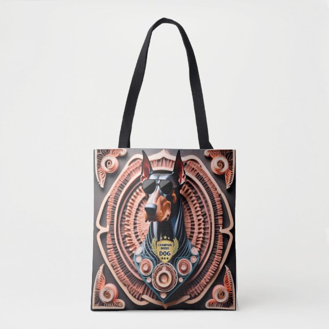 Doberman, Pet, Companion Canine,  Tote Bag (Front)