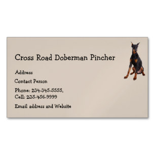 Doberman Pincher Dog Pet Animal  Magnetic Business Card