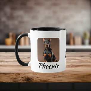  Doberman Pincher photo with watercolor Mug