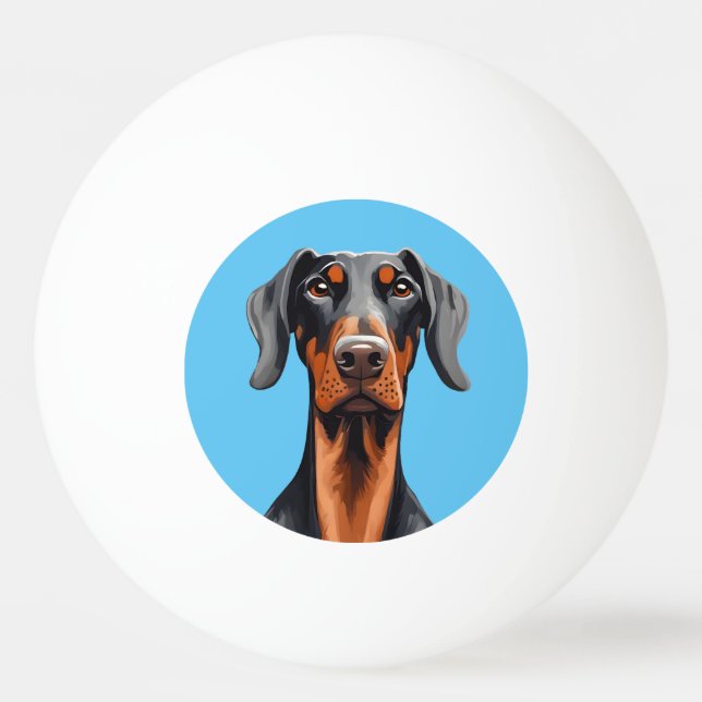 Doberman Ping Pong Ball (Front)