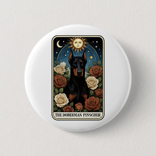Doberman Pinscher 6 Cm Round Badge (Front)