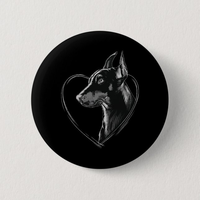 Doberman Pinscher 6 Cm Round Badge (Front)