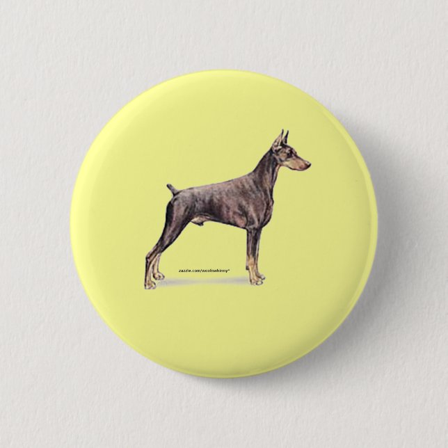 Doberman Pinscher 6 Cm Round Badge (Front)