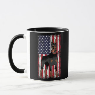 Doberman Pinscher American Flag Canine Whisperer  Mug