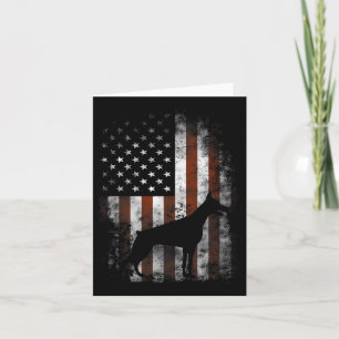 Doberman Pinscher American Flag Patriotic Gifts  Card
