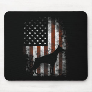 Doberman Pinscher American Flag Patriotic Gifts  Mouse Mat