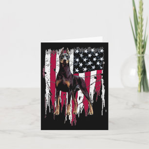 Doberman Pinscher American Flag Usa Awesome  Card
