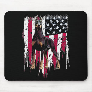 Doberman Pinscher American Flag Usa Awesome  Mouse Mat