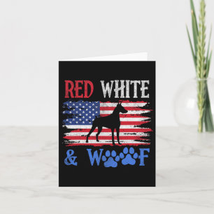 Doberman Pinscher American Flag Usa Red White And Card