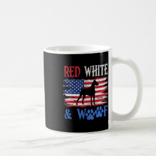 Doberman Pinscher American Flag Usa Red White And Coffee Mug