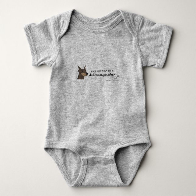doberman pinscher baby bodysuit (Front)