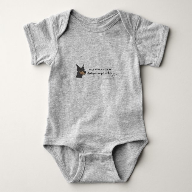 doberman pinscher baby bodysuit (Front)